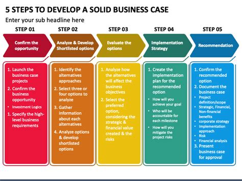 5 Steps To Develop A Solid Business Case Powerpoint Template Ppt Slides