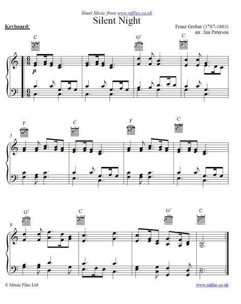 See more ideas about silent night sheet music, sheet music, piano sheet music free. Franz Gruber : Silent Night - Piano Sheet Music for the ...