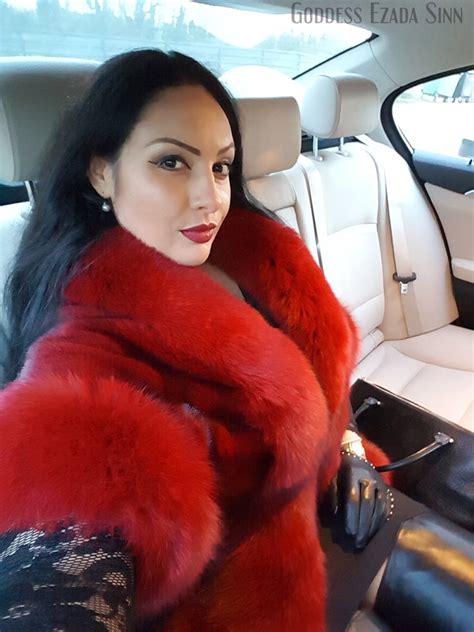 daria woman in car sensual seduction fox fur coat fur coats beautiful goddess femdom