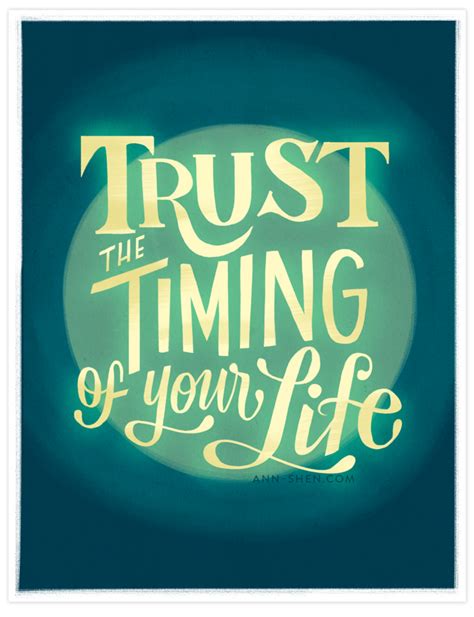 Trust The Timing Of Your Life Lettering Art Print 8x10 Inspirational