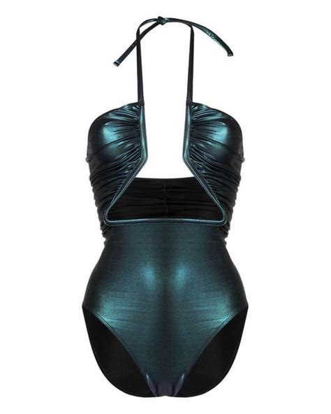 Rick Owens Iridescent Swimsuit In Blue Lyst