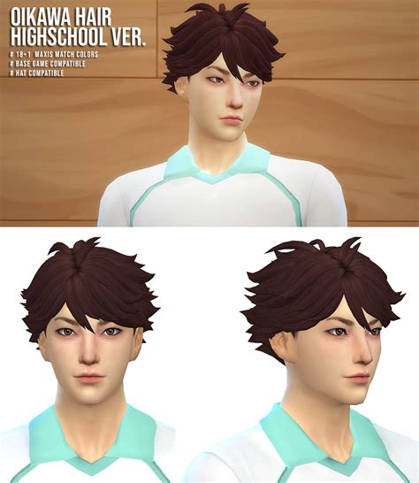 Oikawa Highschool Hair In 2021 Sims 4 Anime Sims Hair Sims 4