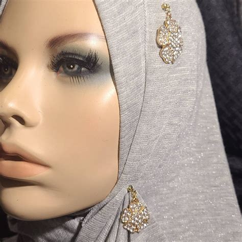 Set Of 2 Hijab Pins Large And Small Matching Gold Tone Etsy Uk