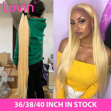 Luvin Straight 28 30 32 34 40 Inch Brazilian Remy Hair 613 Blonde 1 3 4