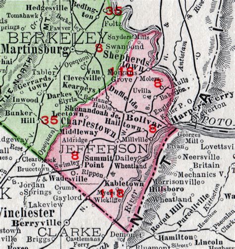 Jefferson County West Virginia 1911 Map By Rand Mcnally Charlestown