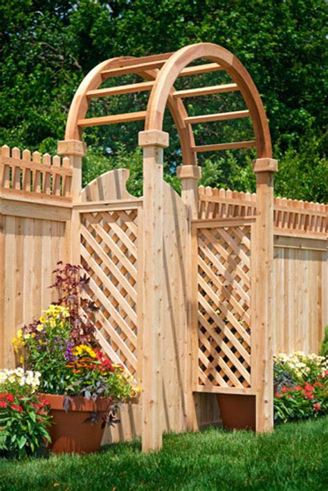 Cedar garden pagoda arbor with plantersby all things cedar inc. Eastern White Cedar Fence - Wood Arbors & Pergolas