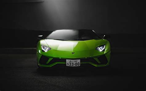 Green Lamborghini Aventador S Roadster K Hd Cars K Wallpapers Images Backgrounds Photos