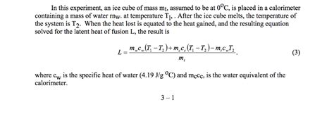 19c latent heat of fusion. Solved: We Did The Lab Of Latent Heat Of Fusion Of Ice, An ...