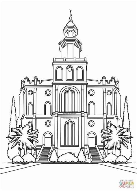 Free Printable Tucson Temple Coloring Page
