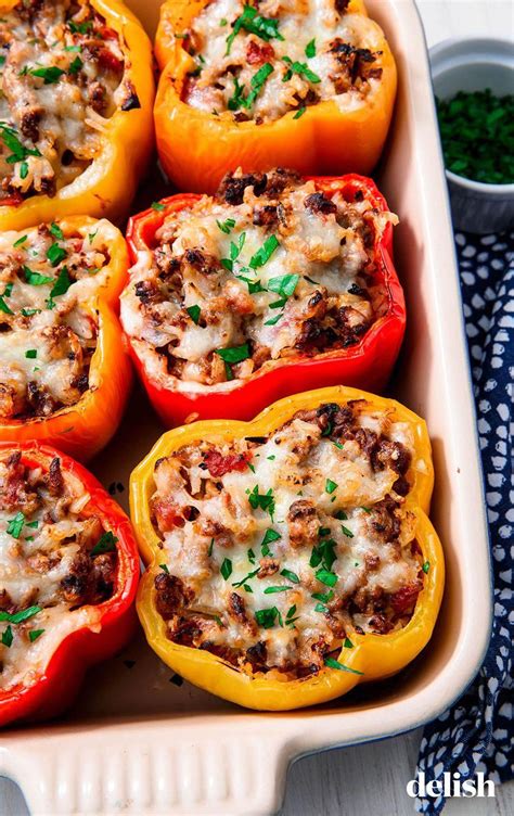 Low Fat Stuffed Peppers Recipe With Ground Beef Food Recipe Story