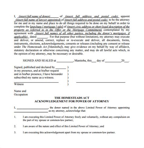 Free 8 Sample Limited Power Of Attorney Forms In Pdf Ms Word