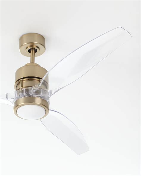 Sonnet Satin Brass Ceiling Fan With Acrylic Blades Neiman Marcus