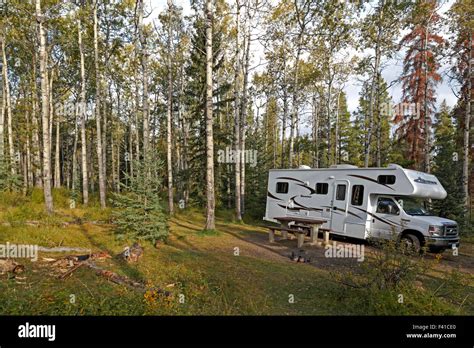 Campground In Jasper National Park Canadian Rocky Mountains A Unesco