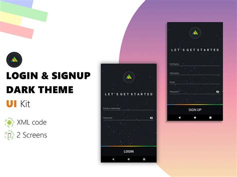 Login And Signup Dark Theme Ui Kit Search By Muzli