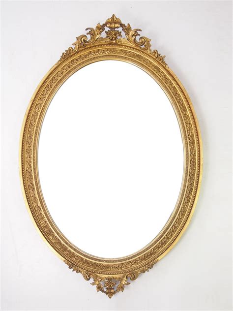 Antique Victorian Oval Gilt Framed Mirror