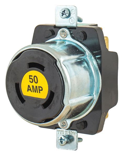 Bryant Black Locking Receptacle 50 Amps 600v Ac250v Dc Voltage Nema