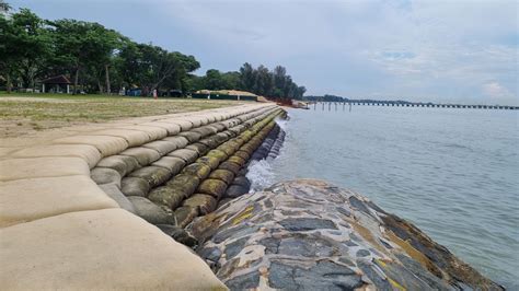 Receding Beach Front At East Coast Is Singapores Reclaimed Land In