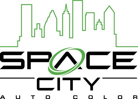 Space City Black Lettersgreen City Outline Space City Auto Color