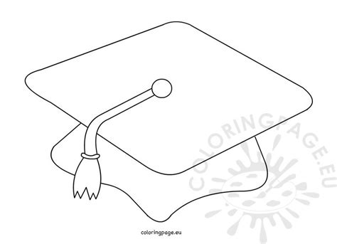 Graduation Cap Black And White Coloring Page