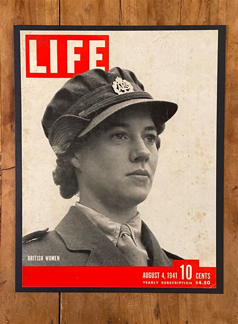 Framed 1941 World War Ii Life Magazine Cover Women In British Etsy