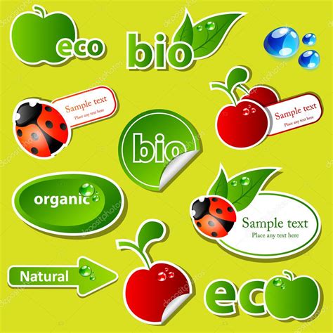 Bio Sticker Set Stock Vector Image By ©578foot 5522737