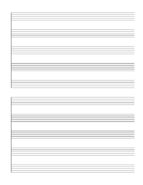 2 Systems Of 5 Staves Music Paper Free Download