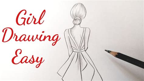 How To Draw A Girl Easy Back Side Drawing Of A Girl Easy Step By Step