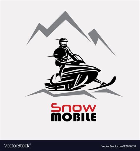 Snowmobile Logo Template Stylized Symbol Vector Image