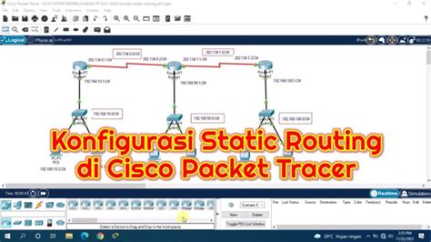 Cara Mudah Konfigurasi Static Routing Di Cisco Packet Tracer Youtube