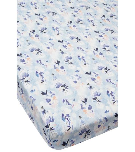 Loulou Lollipop Fitted Crib Sheet Ink Floral