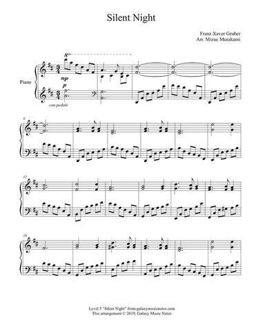 Popular piano, jazz piano, classical piano. Silent Night: Level 5 - Piano sheet music | Piano sheet music, Sheet music, Christmas piano ...