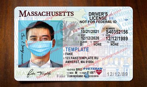 Massachusetts Drivers License Template New Fake Template