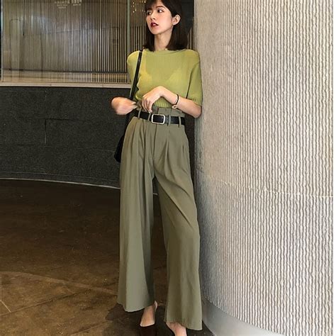 2018 New Arrival Spring Korean Version Fashion Loose Trousers Women High Waist Wide Leg Pants