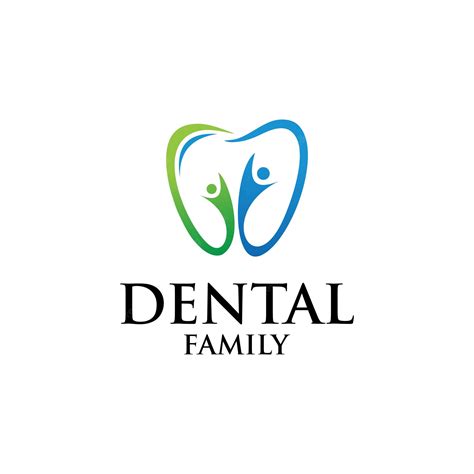 Logo Dental Modelo De Vetor De Dentes E Família Vetor Premium