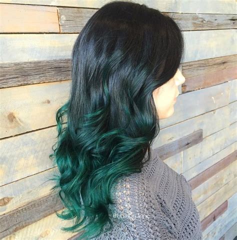 Pin By Cat Ferrell On Hair Green Hair Ombre Emerald Green Hair