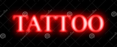 Tattoo Red Neon Sign Stock Illustration Illustration Of Black 114095891