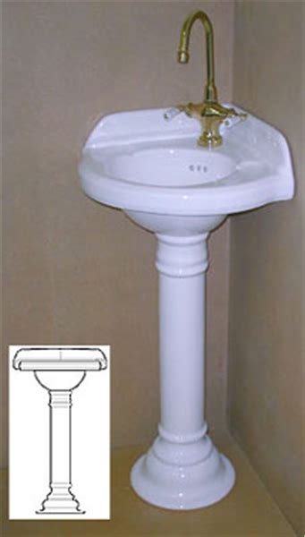 Installing a pedestal sink can help give the feeling of greater room in these small areas. Corner Sink with Pedestal - SinksGallery | Corner sink ...