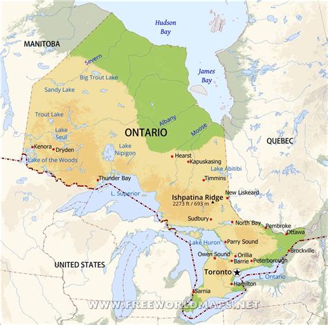 Map Of Lakes In Ontario Topographic Map World