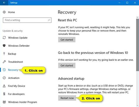 Media Info How To Boot To Uefi Firmware Settings From Inside Windows 10