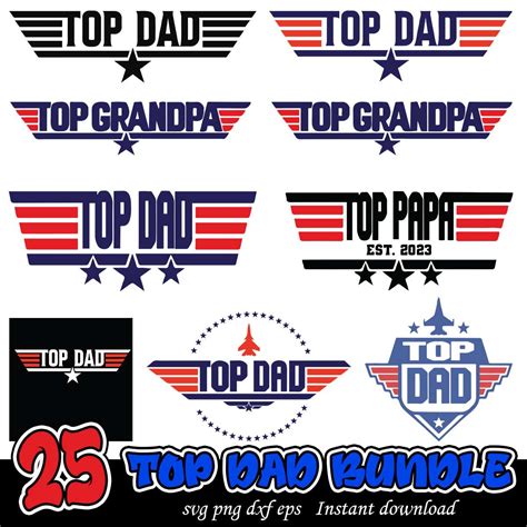 Top Dad Svg Png Dxf Eps 25 Fathers Day Png Cutfile Clipart Cricut