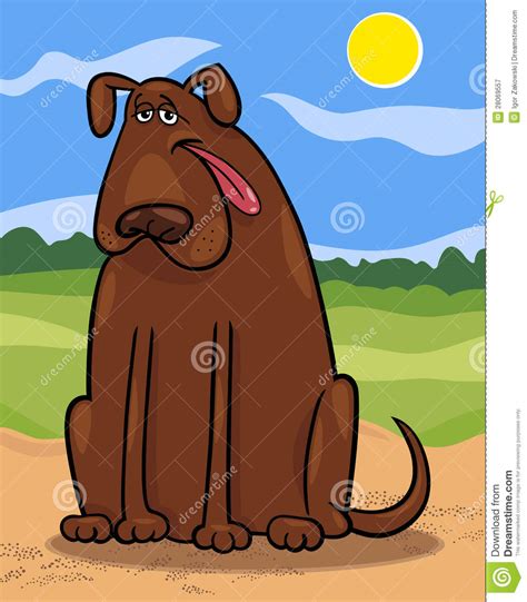 Brown Big Dog Cartoon Illustration Royalty Free Stock Photography