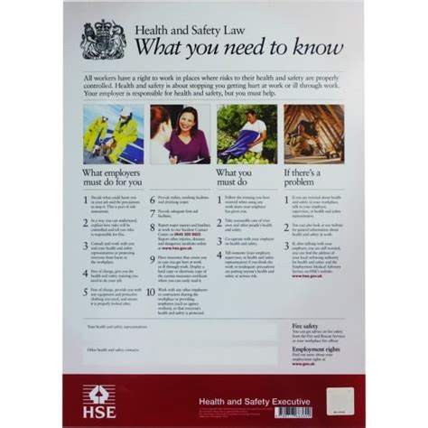 Home/posters/hse health & safety law poster. Health And Safety Law Posters - from Key Signs UK