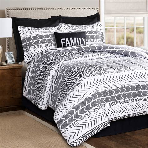 Lush Decor Hygge Geo 7 Pc Comforter Set Bedding Sets Household