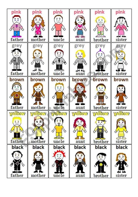 Happy families this is a card game for 3 or more players. 5 families card game - ESL worksheet by celine1 in 2020 ...