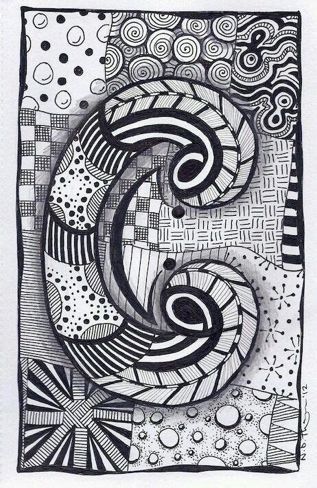 Letter C Zentangle Art Zentangle Drawings Zentangle Patterns