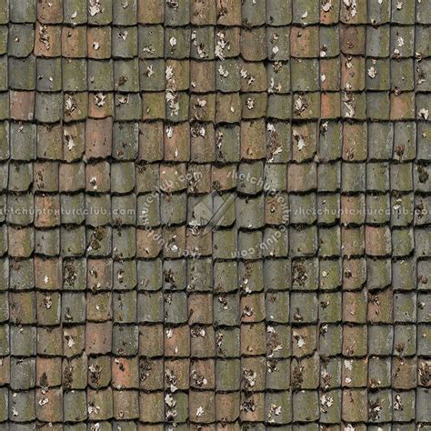 Clay Roof With Leaves Texture Seamless 21258