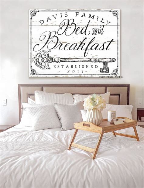 Bed And Breakfast Sign Rustic Farmhouse Wall Decor Name Established