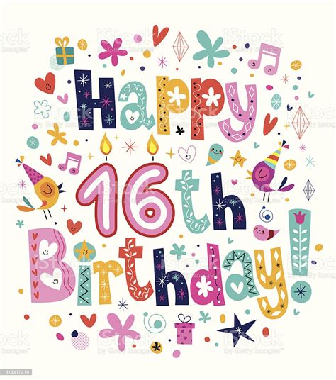 So, what course should you take with your average 16 year old? Happy 16th Birthday Stock Vector Art & More Images of 16 ...