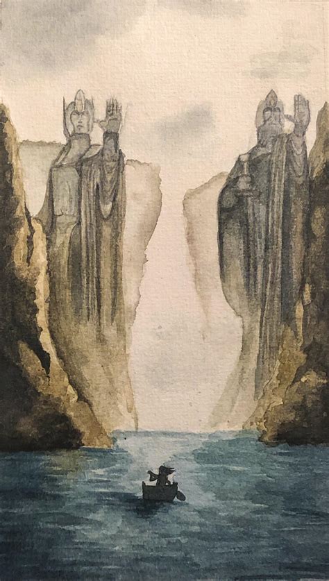 My Recent Watercolour Painting Of The Argonath Rlordoftherings
