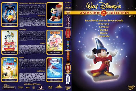 Walt Disney S Classic Animation Collection Set 1 Movie Dvd Custom Covers Wdca 1 Dvd Covers